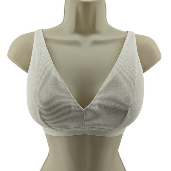 Knix Micro Modal Rib Bralette White Womens Small - Picture 1 of 6